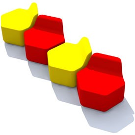 Modular hexagonal seats 3D Object | FREE Artlantis Objects Download